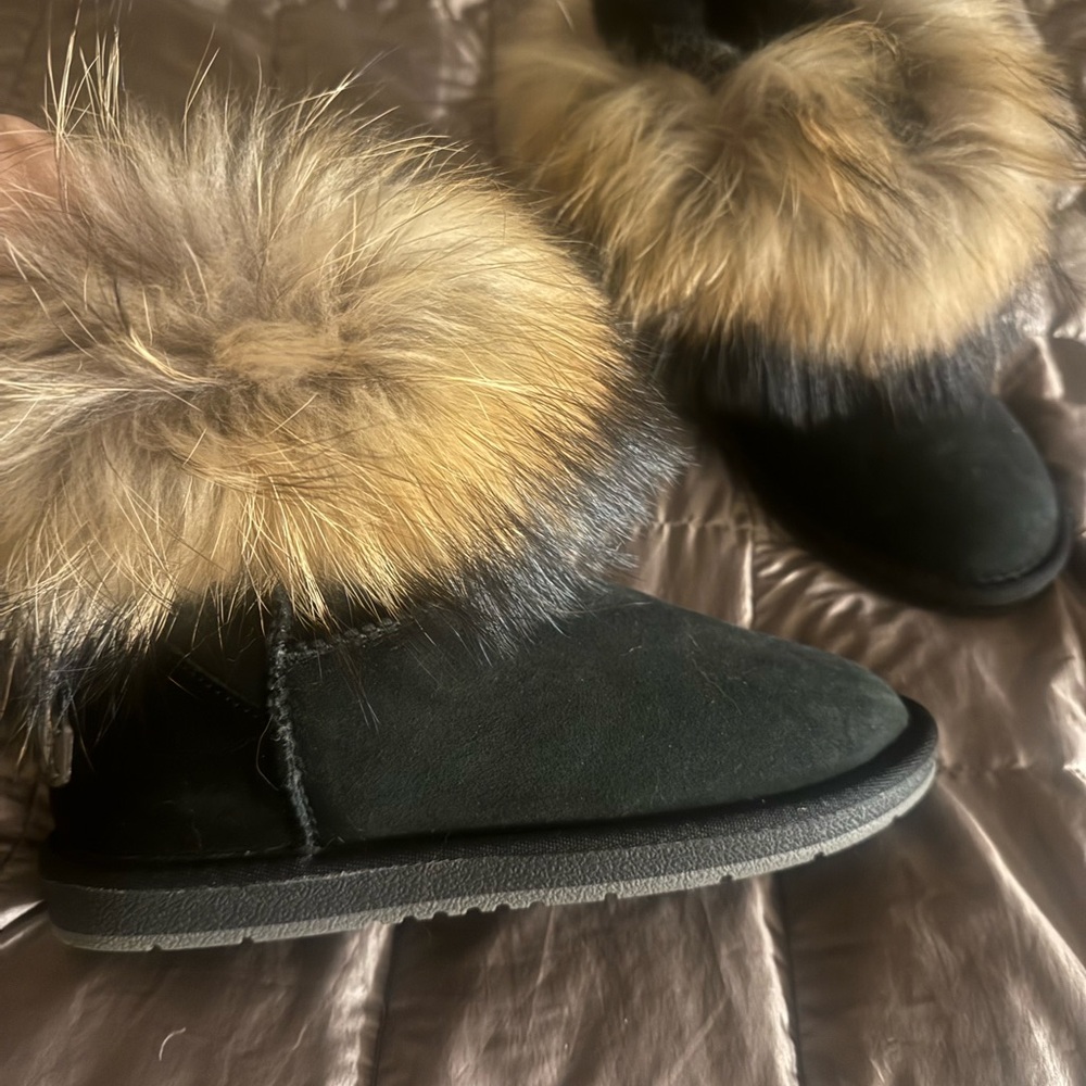 Cloud Nine Raccoon fur Black Boots